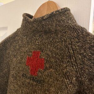 Vintage Abercrombie & Fitch Marled Olive Green Wool Sweater Men's XL